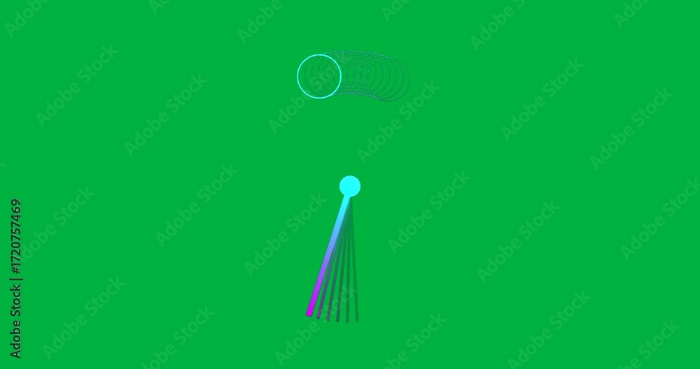 Poster spiraling cyan rings near glowing orb casting gradient rays on transparent backdrop for tech design