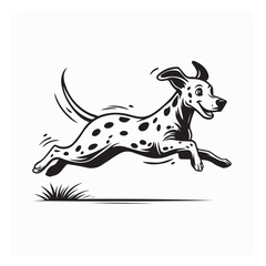 Playful Dalmatian Puppy Running with Cheerful and Bright Expression Vector