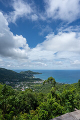 Panoramic View from Coconut Viewpoint Overlooking Sairee Beach, Koh Tao, Surat Thani, Thailand
