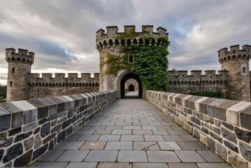 Obraz premium Exploring historic castle architecture wales photograph stone environment wide-angle view heritage concept