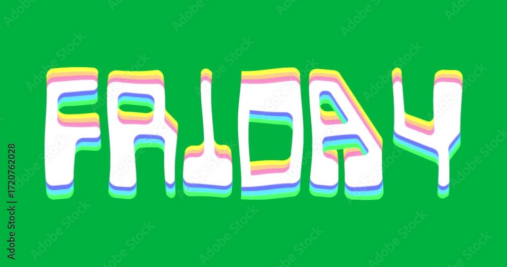 Poster 3d text friday floating graphic design, showing colorful ribbon outlines on transparent background