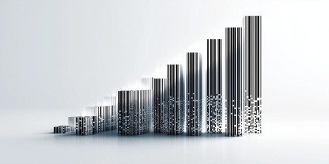 Obraz premium Metallic bar graph representing growth with a sleek design 