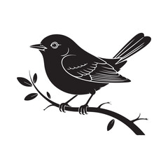 Wildlife Animal Silhouette – Perched Songbird