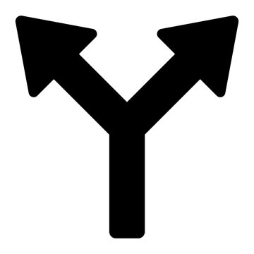 optional branch glyph icon showing two split arrows for route choice guide