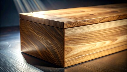 Close-up of podium wooden corner with polished surface, dramatic lighting, and handcrafted detail.