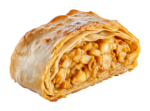 Baking delicious apple strudel home kitchen food cozy isolated on transparent background