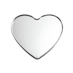 Shiny silver heart shape isolated on transparent background
