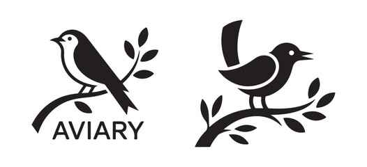 Decorative Songbird Artwork Isolated on White