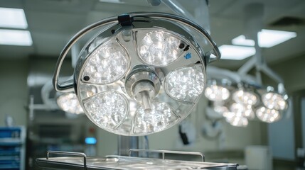 Bright Surgical Lights Illuminating an Operating Room Setting