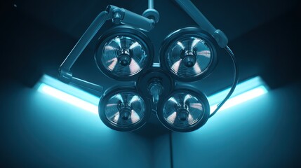 Bright Surgical Lights Illuminating Modern Operating Room Space