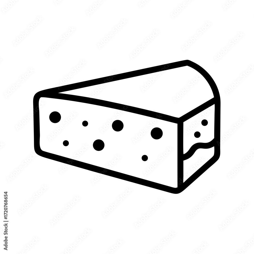 Poster cheese block with wedge icon for web and graphic design