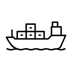 Obraz premium Cargo Ship Transporting Containers Icon For Web And Graphic Design