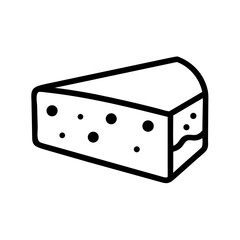 Cheese Block With Wedge Icon For Web And Graphic Design