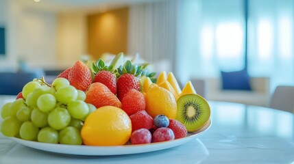 Fresh and Colorful Fruit Platter with Variety of Healthy Options