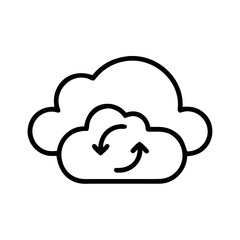 Cloud Computing With Synchronization Icon For Web And Graphic Design