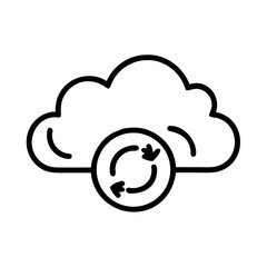 Cloud Computing With Synchronization Icon For Web And Graphic Design