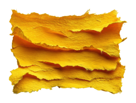 Textured yellow paper abstract design digital isolated on transparent background