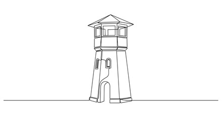 Outline illustration of a simple lighthouse design  
