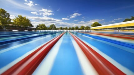 Tranquil Swimming Pool with Blue Water and Clear Sky During Daylight