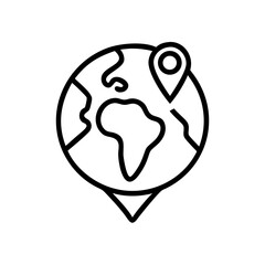 Destination Globe World Navigation Pointer Icon For Web And Graphic Design