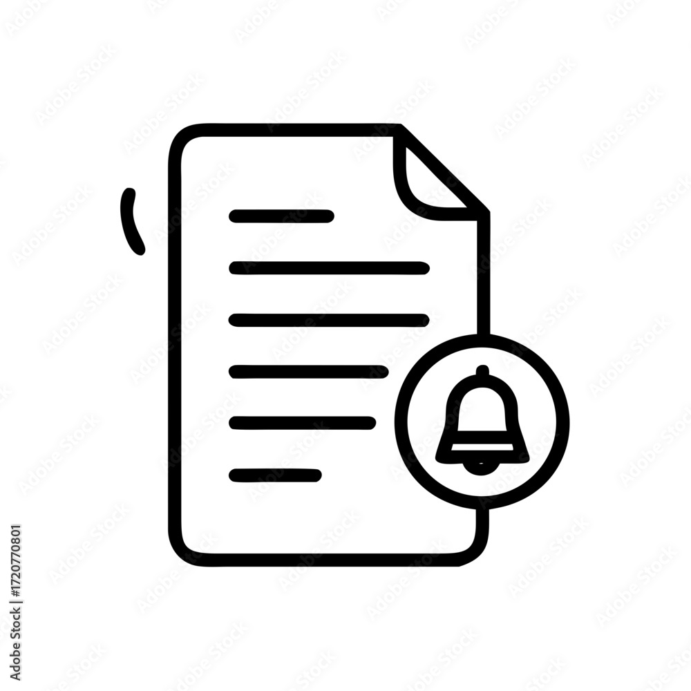 Poster document page with important notification icon for web and graphic design
