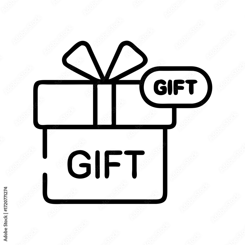 Poster gift box with special notification message icon for web and graphic design