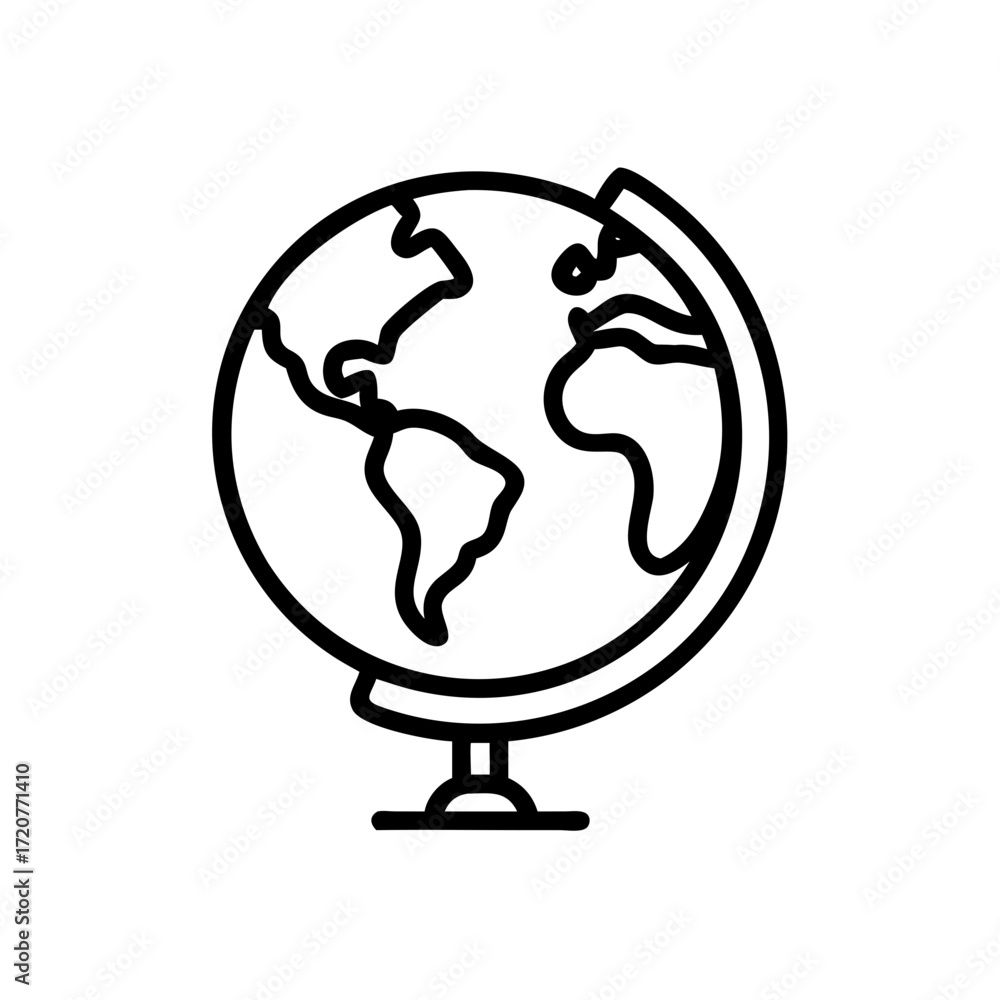 Aufkleber globe world map navigation travel symbol icon for web and graphic design