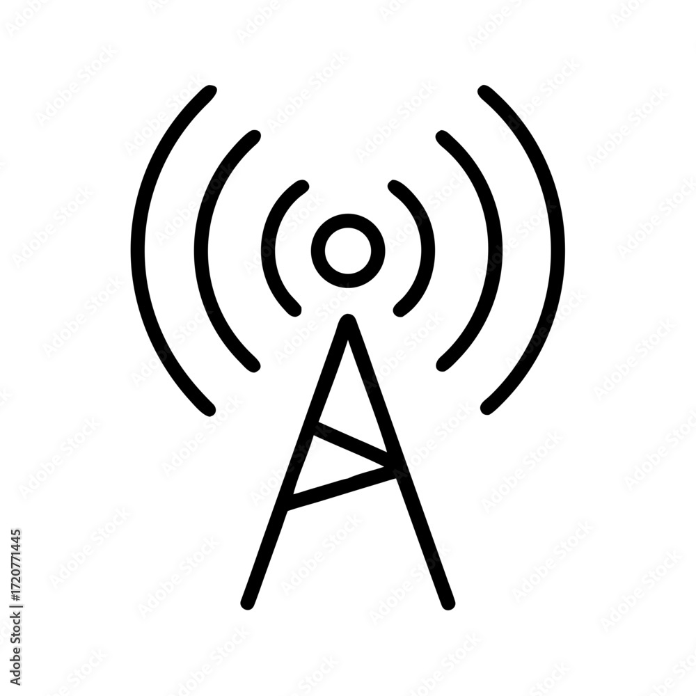 Poster gps location navigation antenna signal icon for web and graphic design