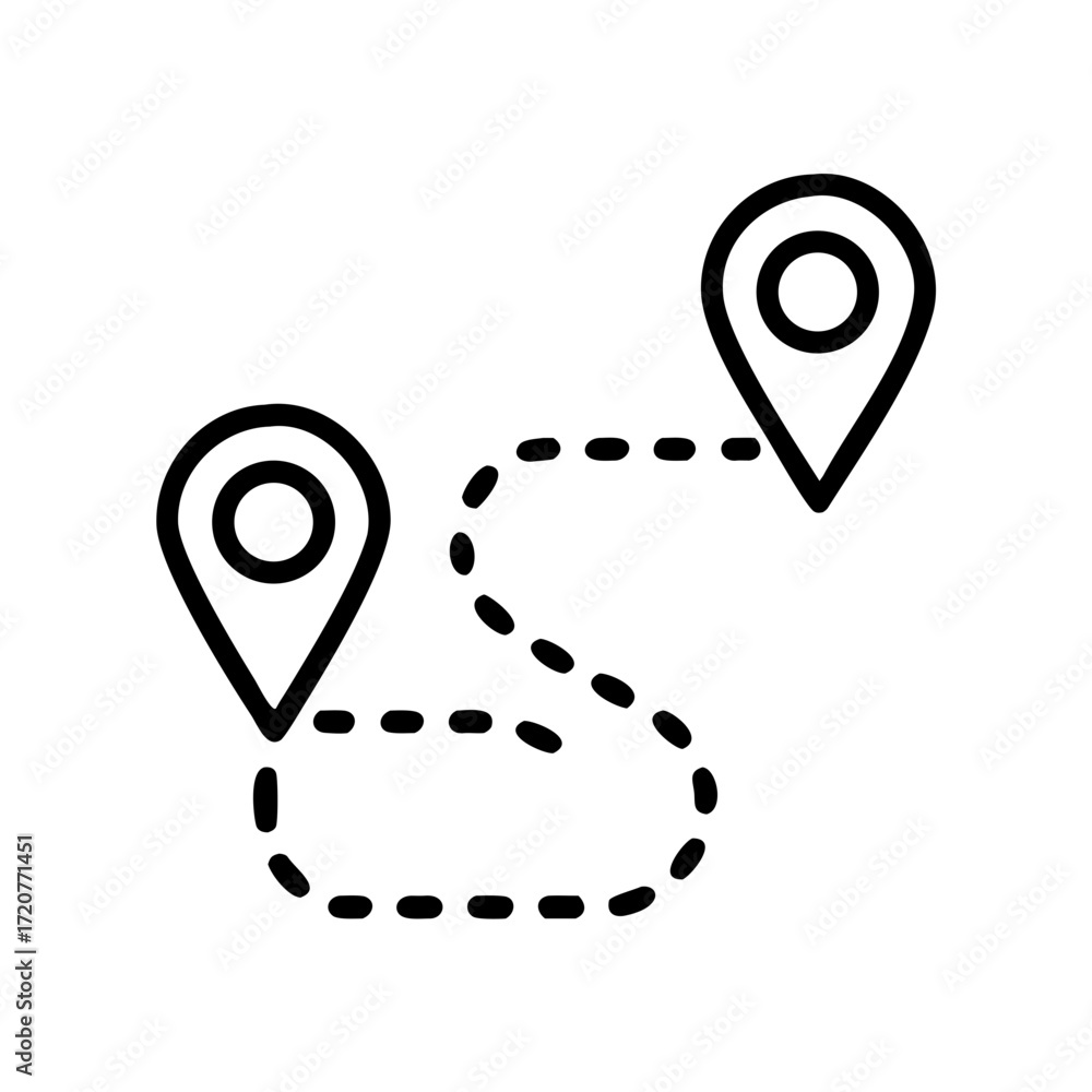 Aufkleber gps navigation route finder with road map icon for web and graphic design