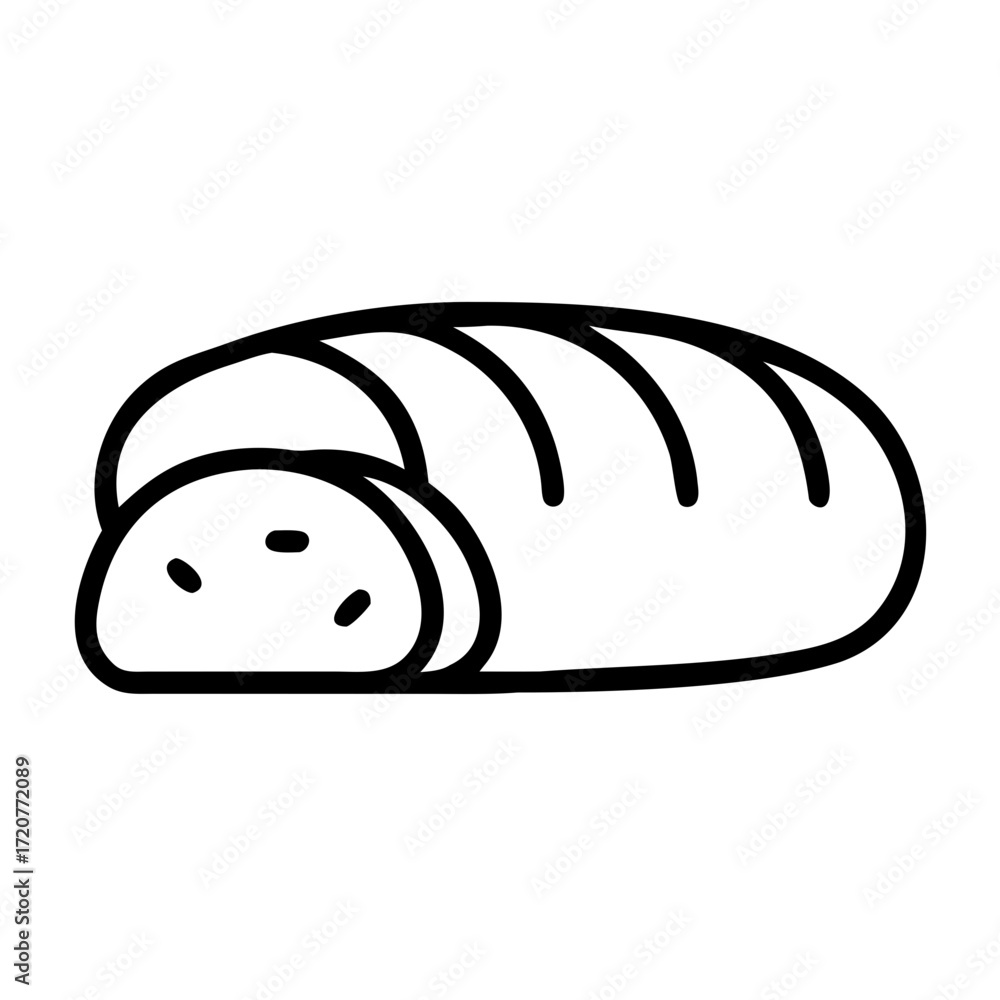 Poster loaf of bread with slices icon for web and graphic design