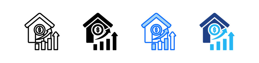 Real Estate Investment Icon Set Multiple Style Collection