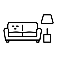 Living Room Sofa Furniture Interior House Icon For Web And Graphic Design