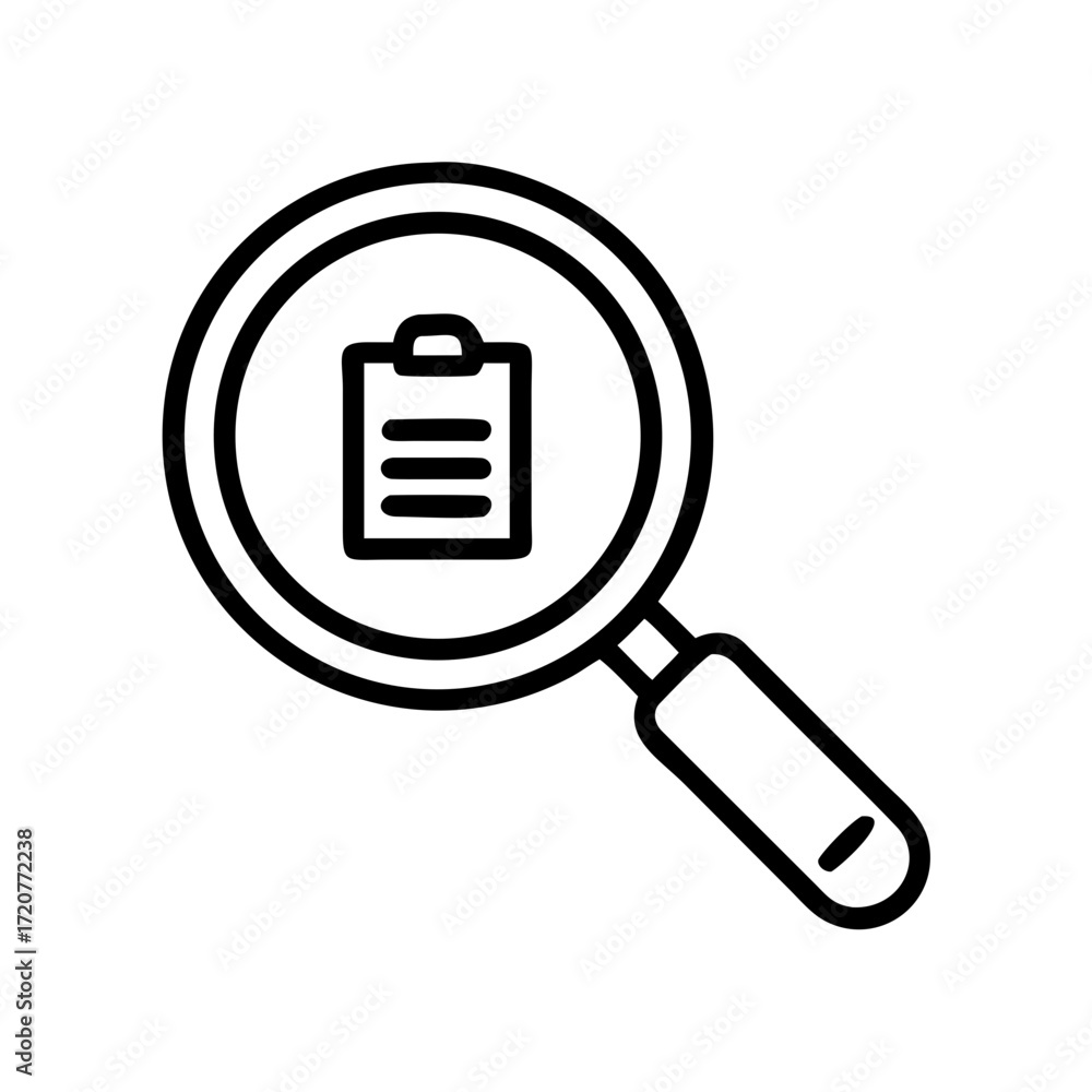 Poster magnifying glass search with notification icon for web and graphic design