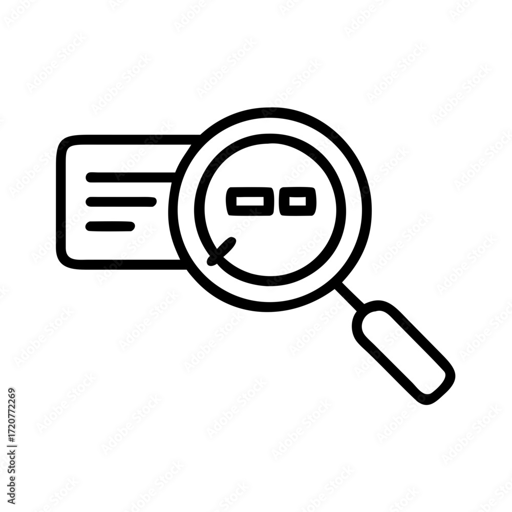 Poster magnifying glass search with notification icon for web and graphic design