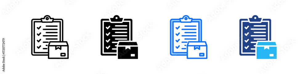 Poster asset inventorys icon set multiple style collection