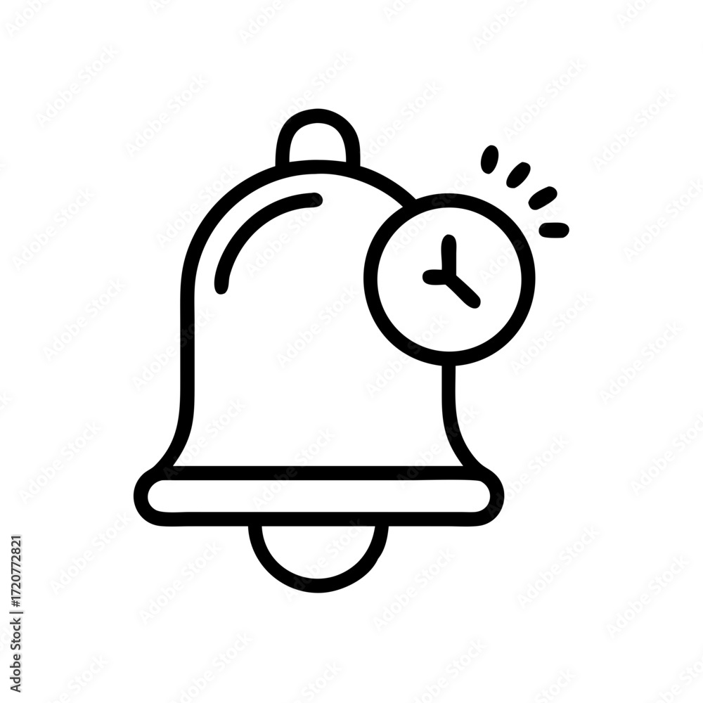 Poster notification bell with pending messages icon for web and graphic design