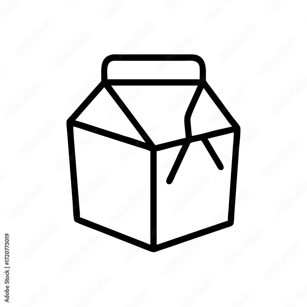 Poster packaging box with handle icon for web and graphic design