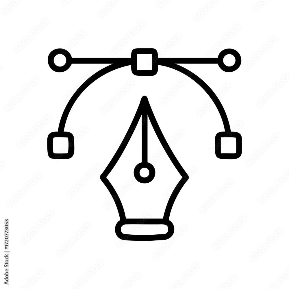 Poster pen tool for website interface design icon for web and graphic design