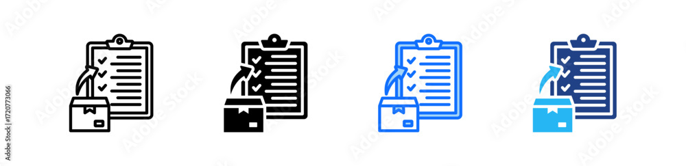 Poster asset registry icon set multiple style collection