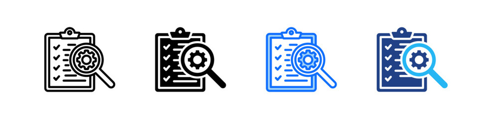 Audit Management Icon Set Multiple Style Collection