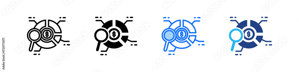 Poster asset reallocation icon set multiple style collection