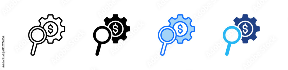 Poster resource management icon set multiple style collection