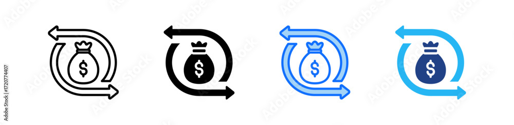 Poster asset restructuring icon set multiple style collection