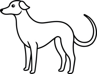 Fototapeta premium Vector art of simple line drawing of a dog standing