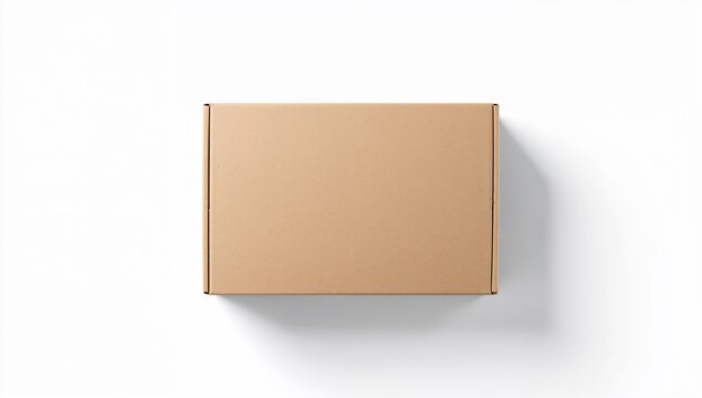 A simple cardboard box isolated on a clean white background