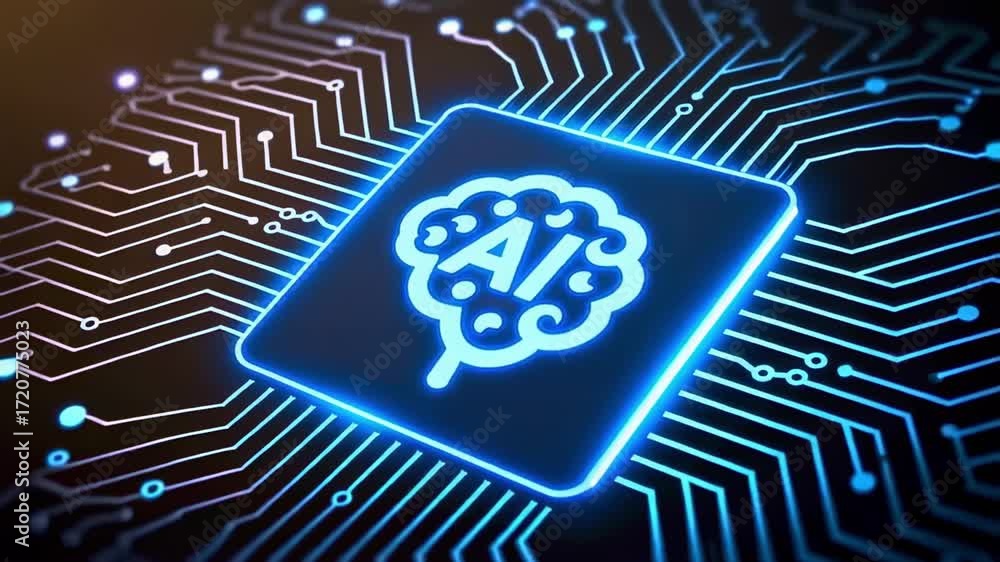Poster ai artificial intelligence brain technology future learning machine neural network concept