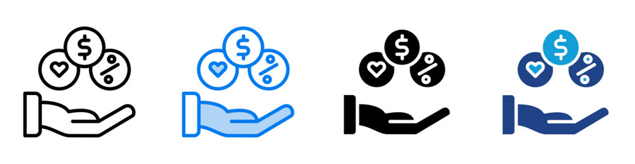 Benefits icon set multiple style collection