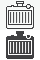 Car radiator cooling vector icon set in line and solid style