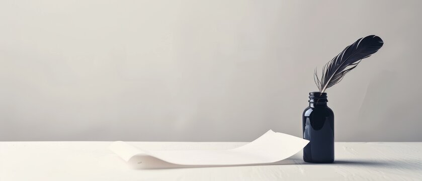 Blank paper and quill
