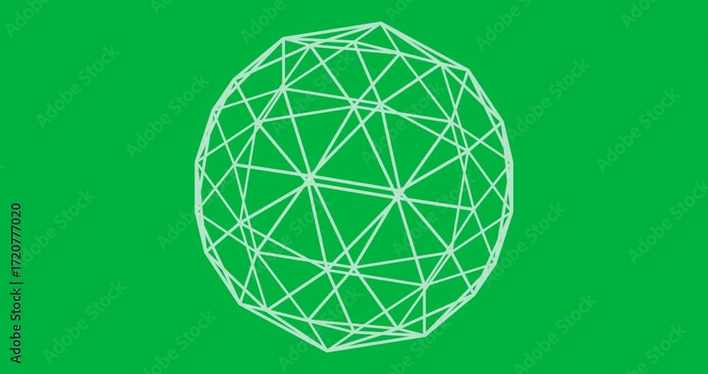 Poster graphic designer manipulating tech mesh globe in transparent backdrop with glowing teal lines